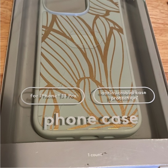 Heyday iPhone 13 Pro Phone Case Cover Green Gold Print Abstract Botanical - Picture 2 of 4